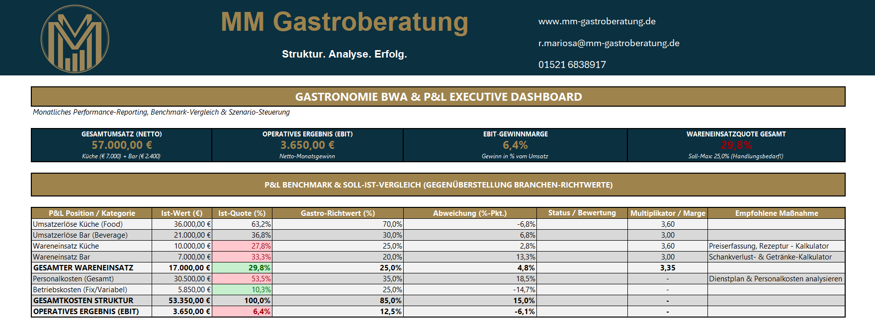 P&L Executive Dashboard Controlling